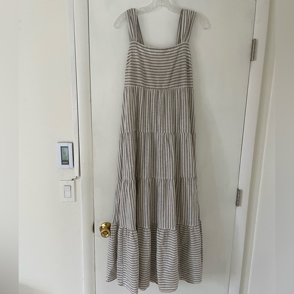 Madewell Stripe-Mix Tiered Maxi Dress